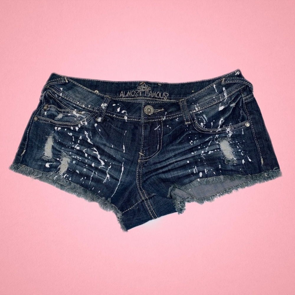 Almost Famous Paint Splatter Jean Shorts